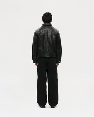 Universal Trucker Jacket (Black Leather)