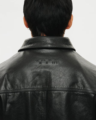 Universal Trucker Jacket (Black Leather)