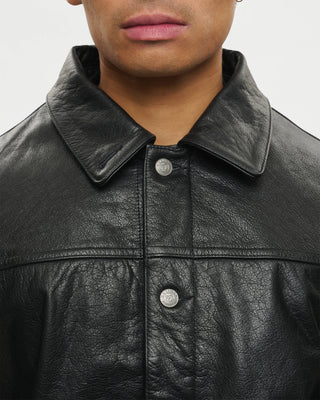 Universal Trucker Jacket (Black Leather)