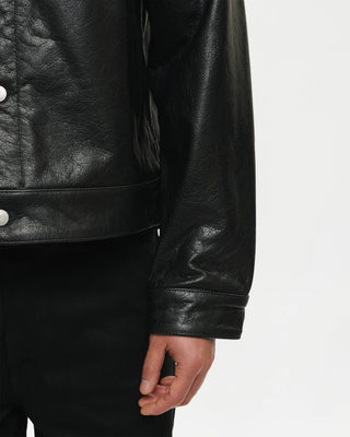 Universal Trucker Jacket (Black Leather)