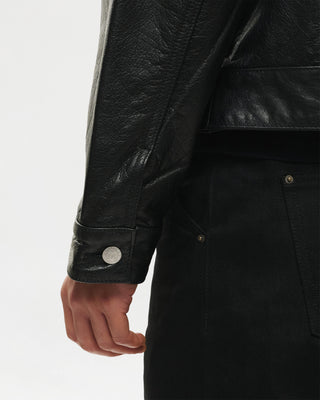 Universal Trucker Jacket (Black Leather)