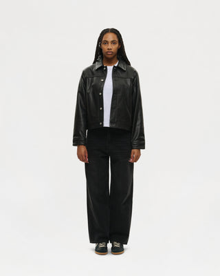 Universal Trucker Jacket (Black Leather)