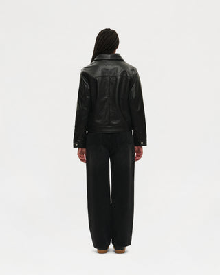 Universal Trucker Jacket (Black Leather)