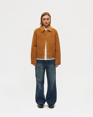 Suede Universal Trucker Jacket (Tan)