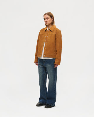 Suede Universal Trucker Jacket (Tan)