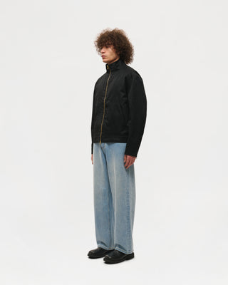 Waxed Windbreaker Jacket (Black)