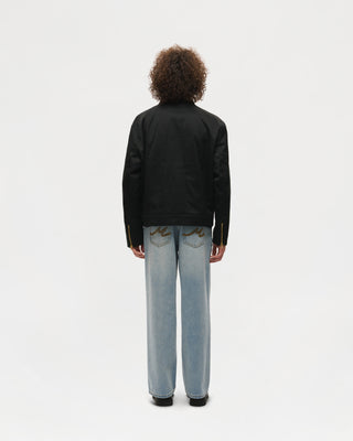 Waxed Windbreaker Jacket (Black)