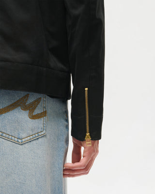 Waxed Windbreaker Jacket (Black)