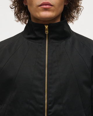 Waxed Windbreaker Jacket (Black)