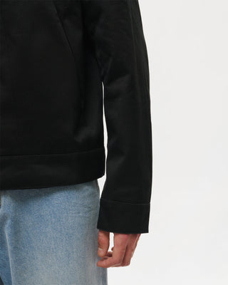 Waxed Windbreaker Jacket (Black)