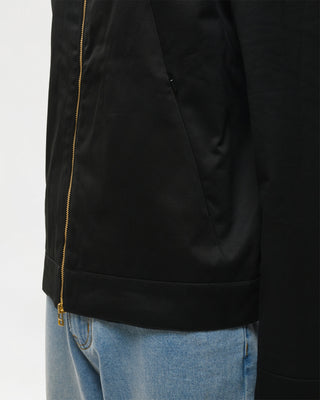 Waxed Windbreaker Jacket (Black)