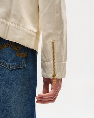 Waxed Windbreaker Jacket (Off-White)