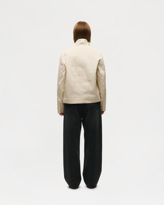 Waxed Windbreaker Jacket (Off-White)