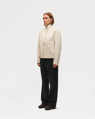 Waxed Windbreaker Jacket (Off-White)