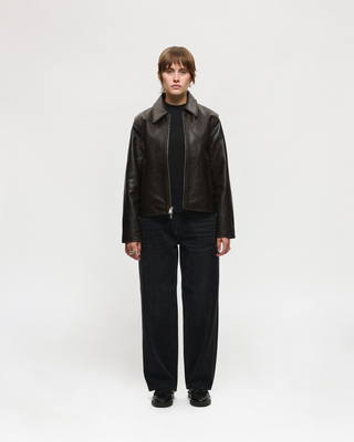 Straight Cut Denim (Aged Black)